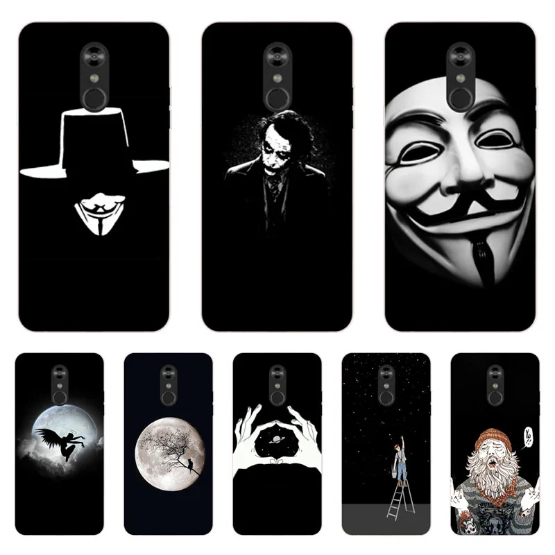for LG Q Stylo 4 Case Silicon Black graffiti Painting Soft TPU Back Cover 2018 protect Phone cases shell |