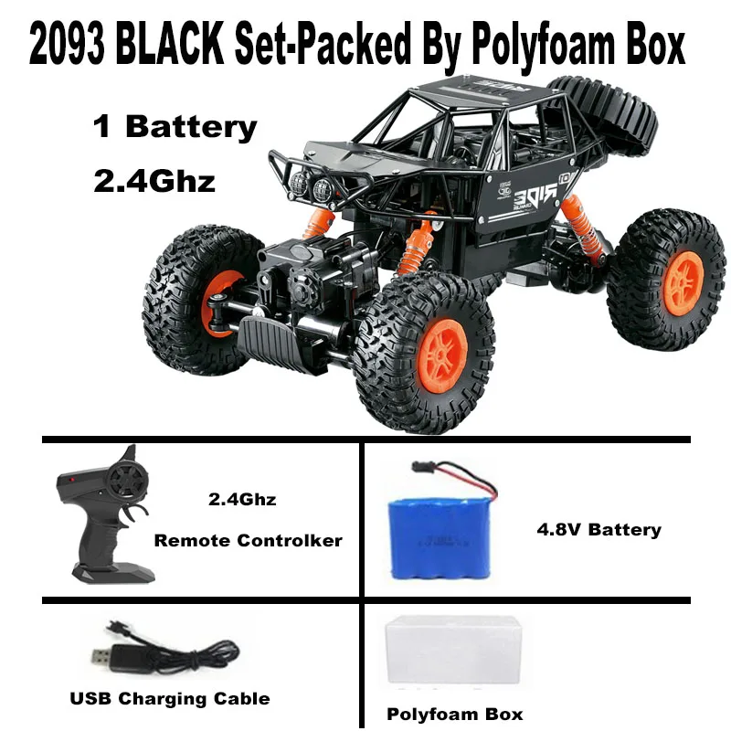 2093 black Новая мода 1:16 4WD радиоуправляемые автомобили 2,4G Радиоуправляемый автомобиль, игрушки высокоскоростной внедорожный альпинистский автомобиль игрушки для детей - Цвет: 2093 black