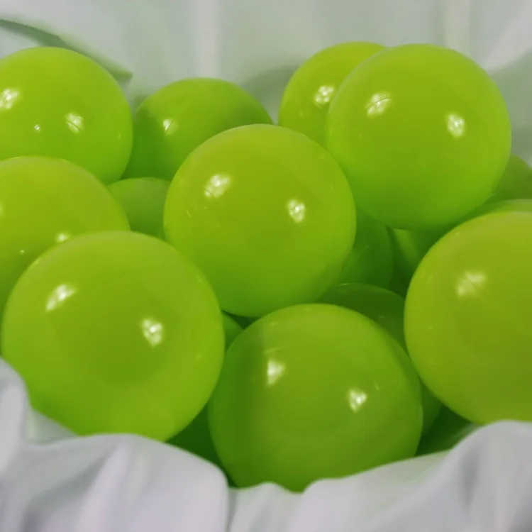 light green 80pcs Серебряный, Золотой, экологичный, красочный мяч, мягкий, пластиковый, Океанский шар, забавный, детский, детский, для плавания, яма, игрушка, водный бассейн, океан, 60 мм - Цвет: light green 80pcs