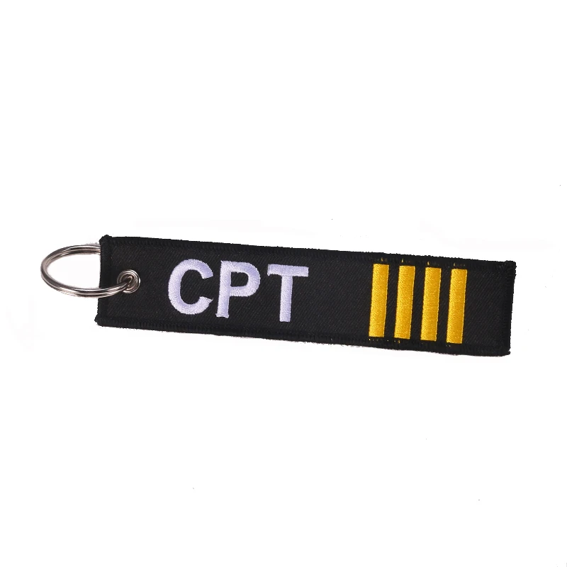 Remove Before Flight Captain Key Chain Jewelry Safety Tag Embroidery CPT Ring for Aviation Gifts Luggage Label | Украшения и