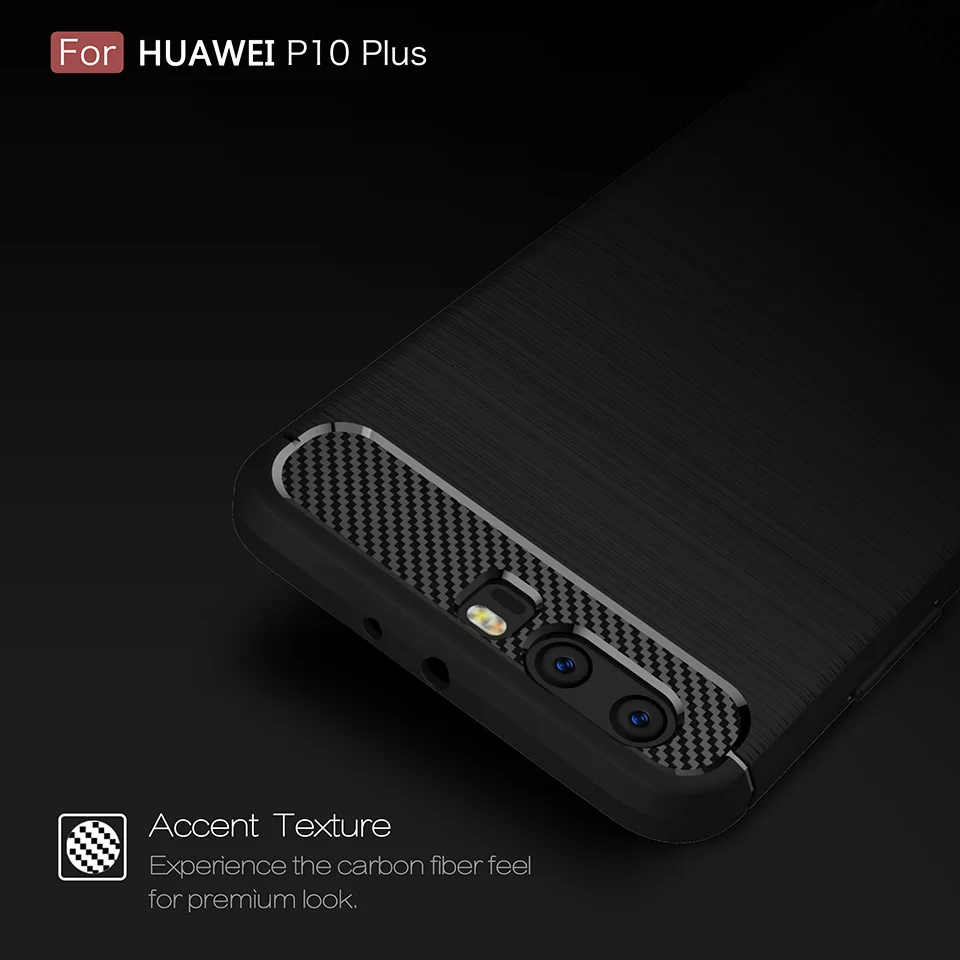 Original case для huawei p10 плюс крышка углеродного волокна матовый тпу сотовый телефон