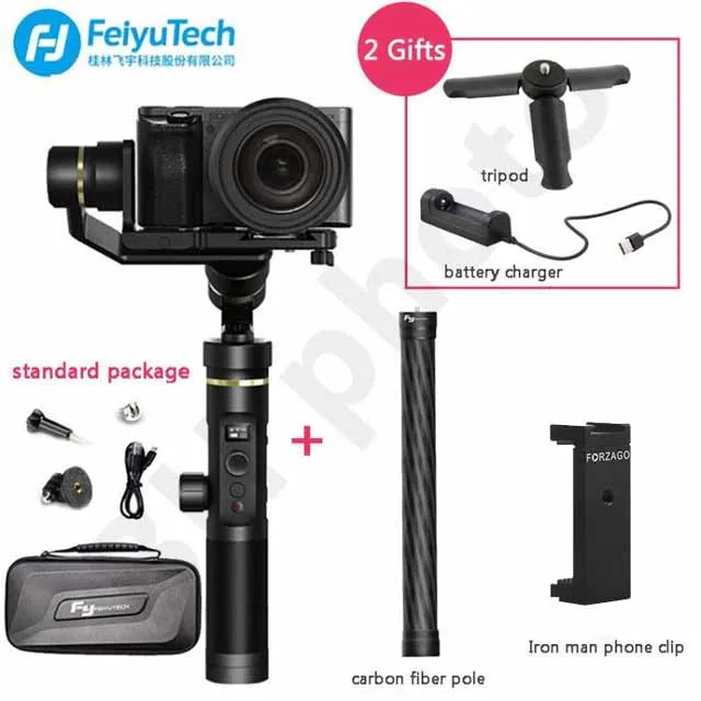 FeiyuTech Feiyu G6 Plus ударопрочный ручной карданный стабилизатор для смартфонов Gopro hero беззеркальных камер sony as6000 черный - Цвет: add Pole phone-clip