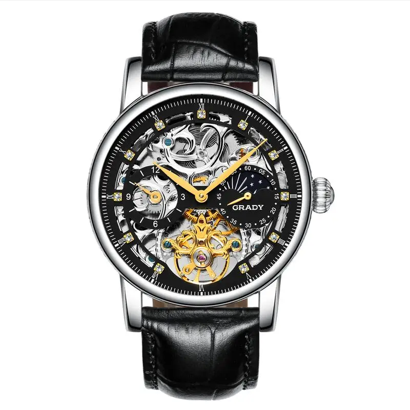 Tourbillon Бизнес мужские часы лучший бренд класса люкс противоударный