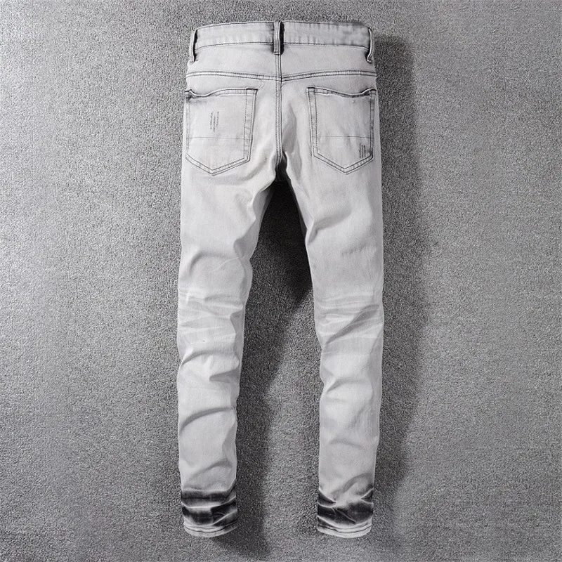 MORUANCLE модные Для мужчин марка NEW Fashion Hi Street рваные байкерские джинсы брюки рваная уличная одежда мотоциклетные брюки из джинсовой ткани с отверстиями Размеры 29-40