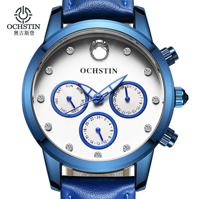 OCHSTIN женские часы Топ бренд натуральная кожа кварцевые наручные неделя Авто Дата