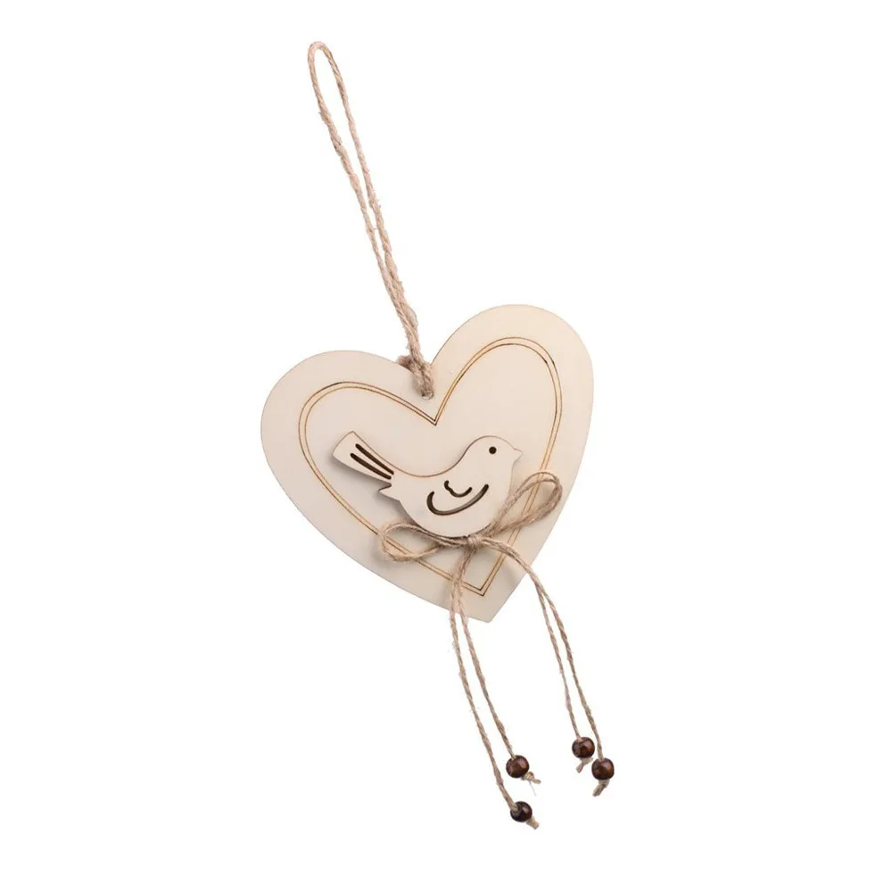 Подвесные украшения 1 шт. деревянная подвесная подвеска в виде влюбленной птицы