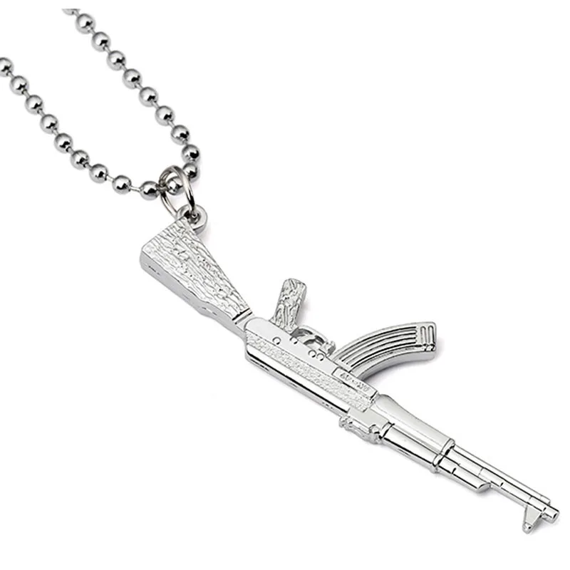 Новая мода армии Jewelry AK47 винтовка пистолет кулон Цепочки и ожерелья Хип-хоп Стиль