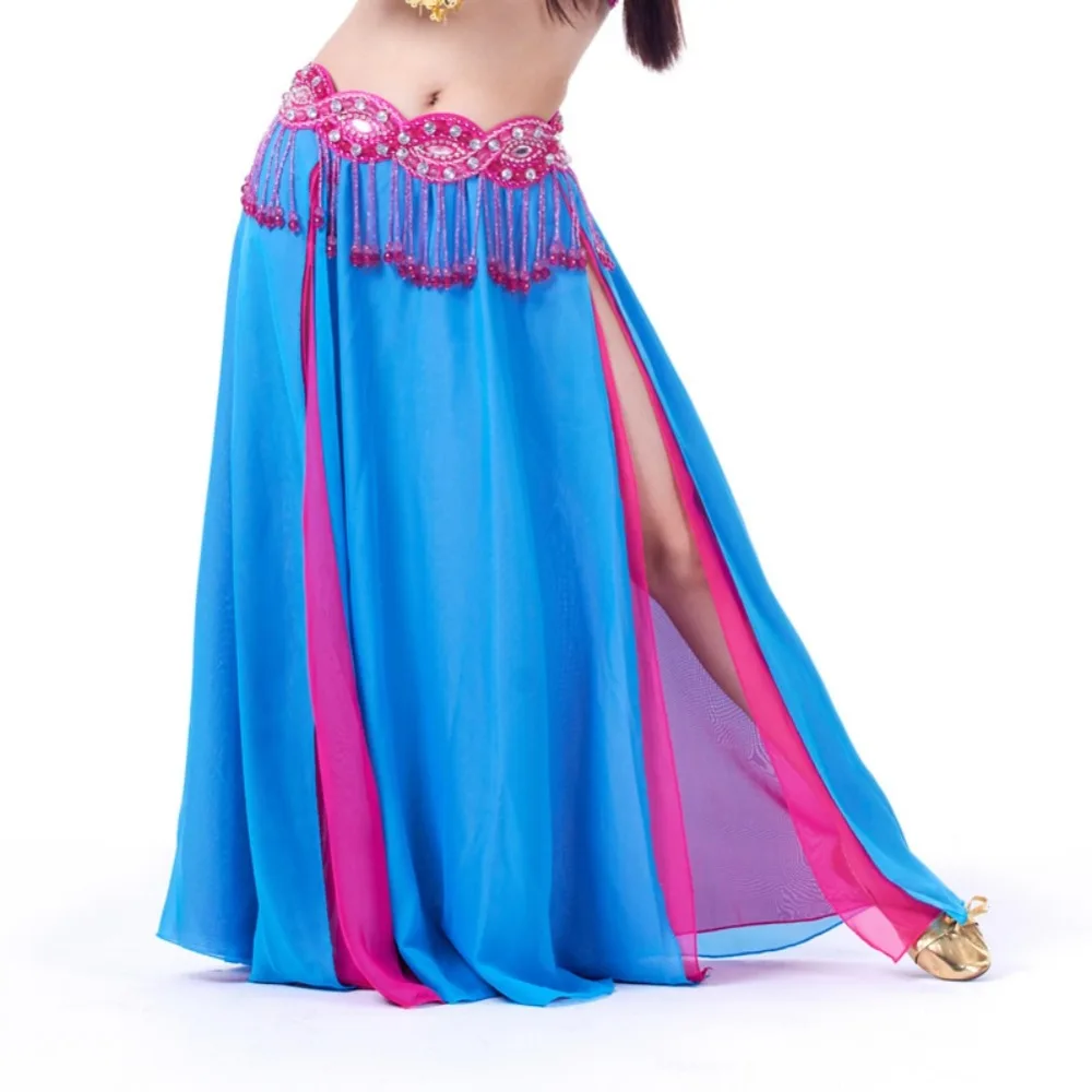 

Women Belly Dance Costume Chiffon Skirt 2 Side Slik Skirt Dress 8 Colors Lady New