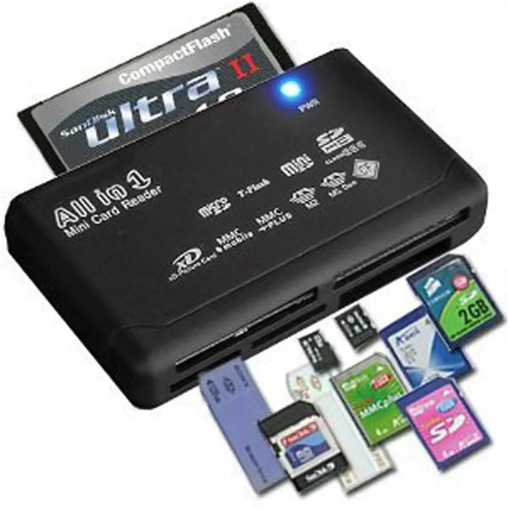 USB кард-ридер все в одном USB кард-ридер USB внешний SD SDHC Mini Micro M2 MMC XD CF для USB V2.0 для XP/Vista/Win 7