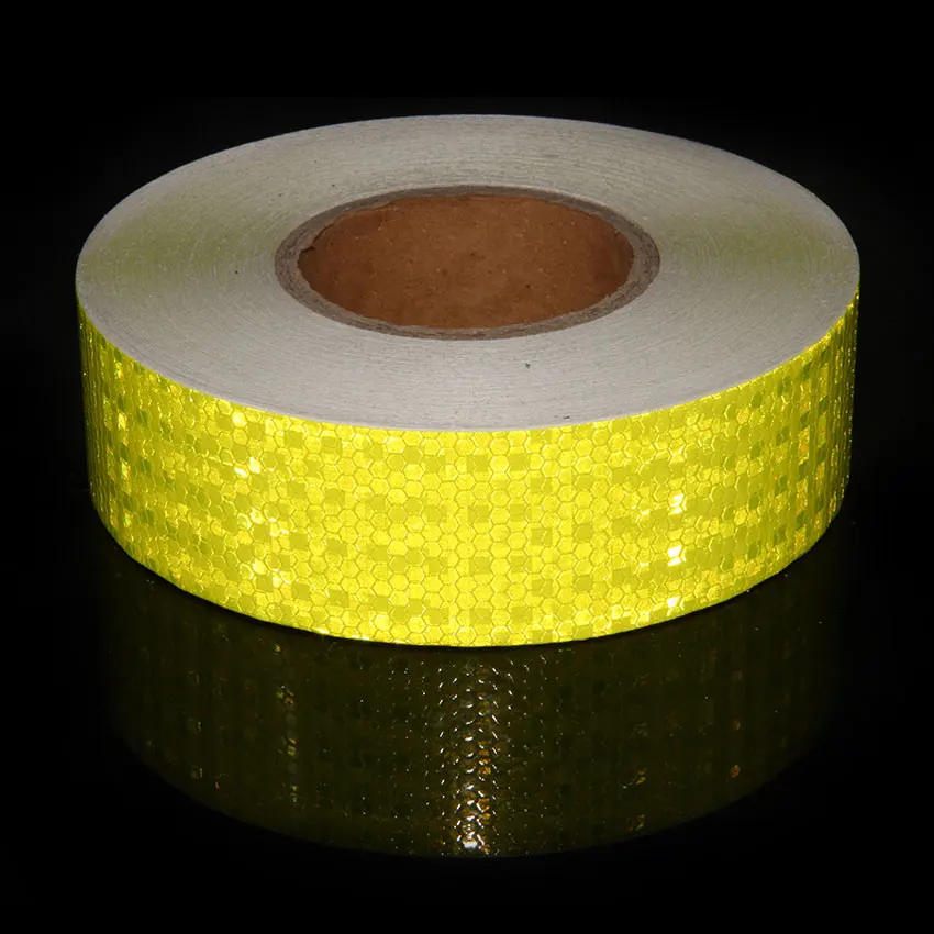 fluorescent yellow 5 см x 50 м Автомобильная отражающая лента наклейка s авто украшение мотоциклетная наклейка безопасности шлем светоотражающая лента безопасности ПВХ - Цвет: fluorescent yellow