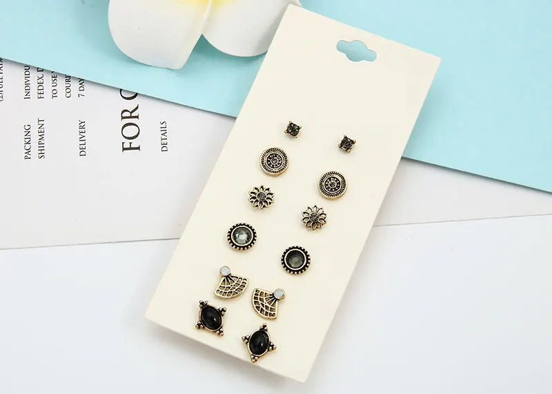 Женские винтажные серьги гвоздики с квадратным кристаллом|earrings factory|earrings