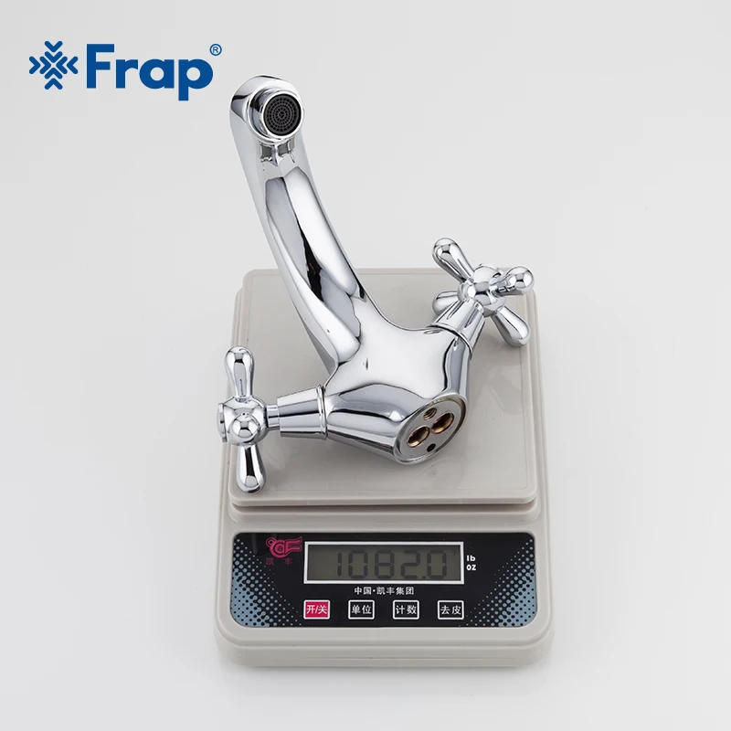 Латунный Смеситель для ванной FRAP кран раковины в туалете с двойной ручкой 1