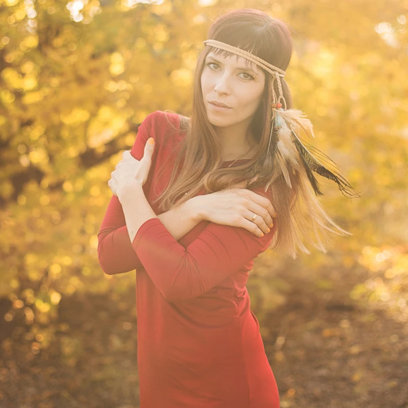 Женская повязка на голову AWAYTR модная Праздничная с перьями в стиле бохо