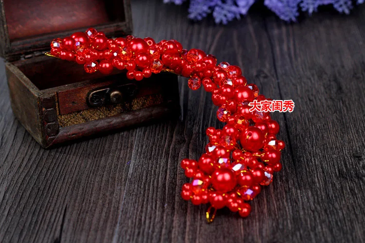 Оригинальный корейский Свадебный головной убор ручной работы Жемчуг Бусины