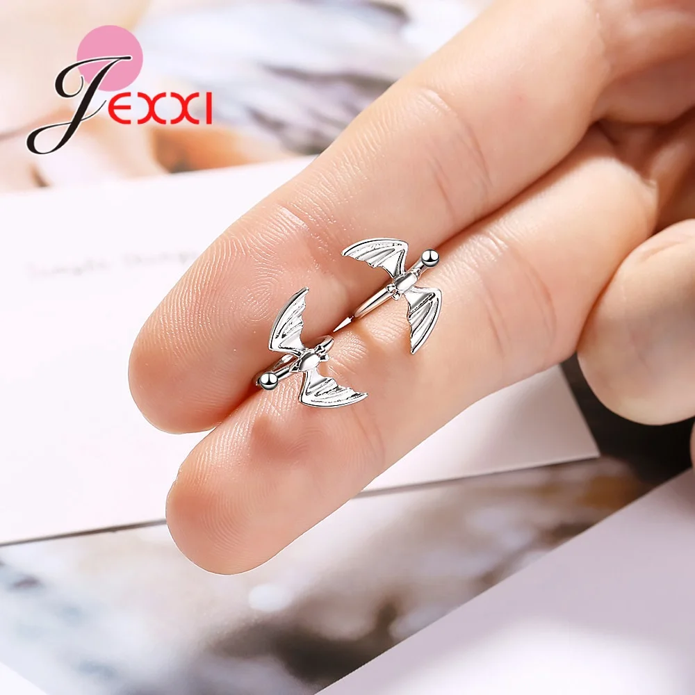 

Women Fashion Cute Design Bat Beautiful Elegant Earrings 925 Sterling Silver Wedding Engagement Party Jewelry Accessory Earrings