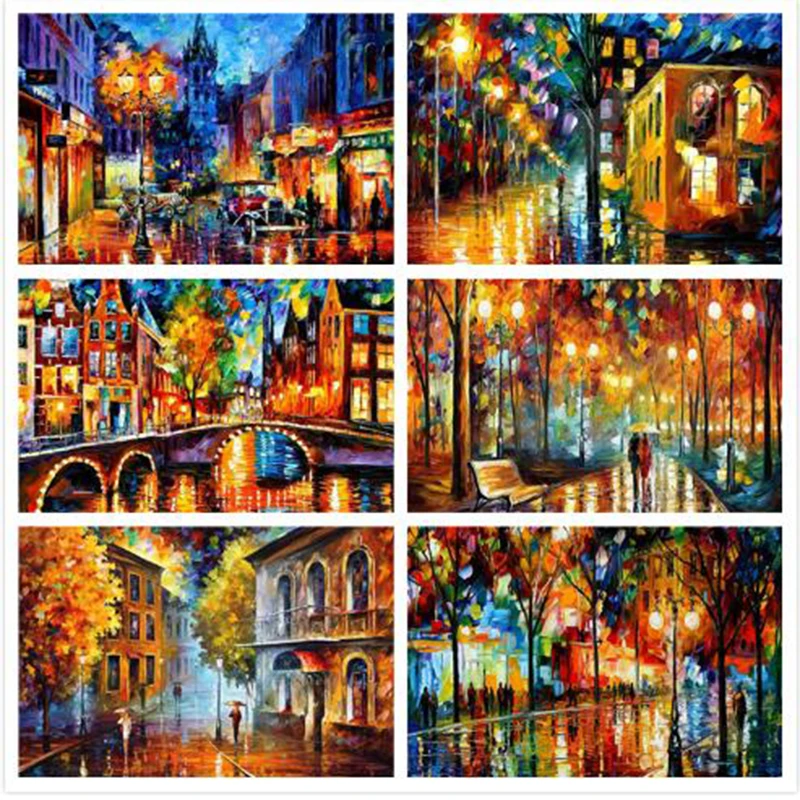 Алмазная вышивка 5D своими руками алмазная для улицы крестиком мозаика ночной