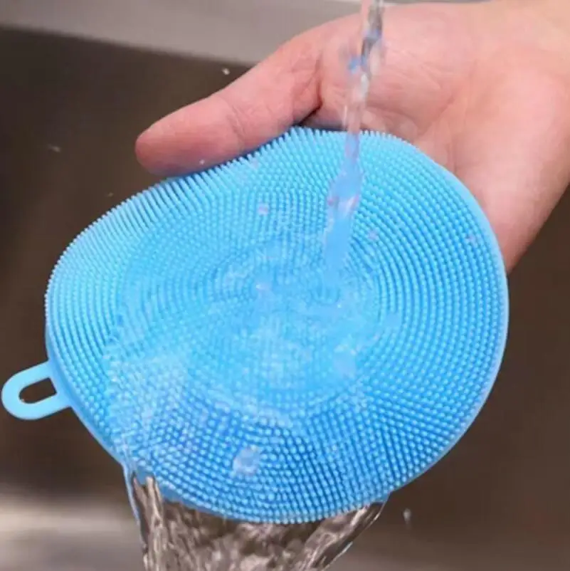 Blue0 1 шт. магия силикона Bowl очистки щетки губки кастрюля Моечные щетки очиститель Кухня аксессуары щетка для мытья посуды - Цвет: Blue0