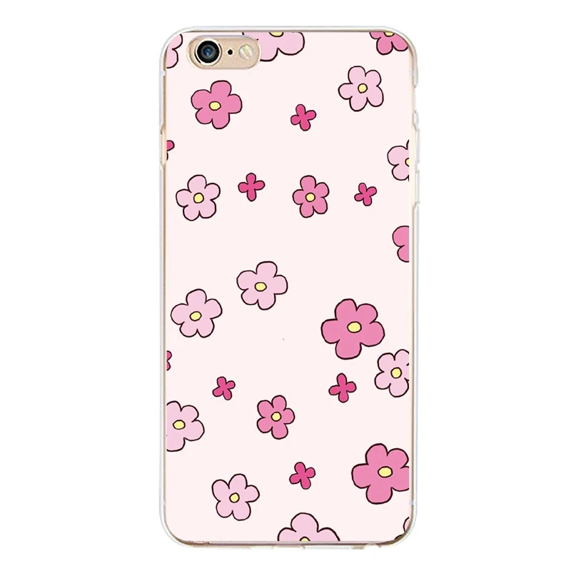 QMSWEI TPU Clear Phone Case For iPhone 6G 6s 7 8plus x Soft River Flora Flower Silicone Printed Cover 4 5se 6Plus 7P |