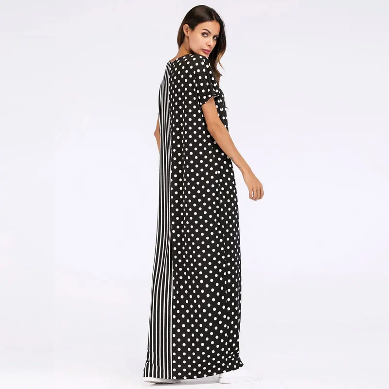 Повседневное платье в горошек abaya полное мусульманское кимоно свободное женское