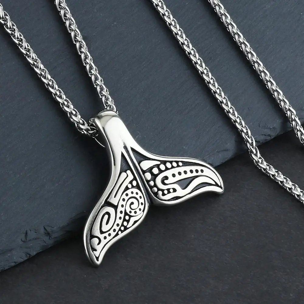 Ожерелье de moda из нержавеющей стали с хвостом Кита подвеска для мальчиков