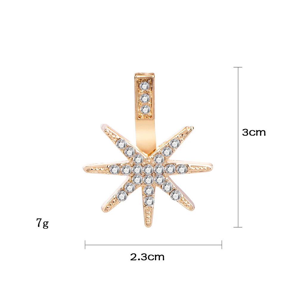 Fashion Trendy Gold Color Star Stud Earrings Double Sided for Women Wedding Party Jewelry Friendship Gift Wholesale | Украшения и