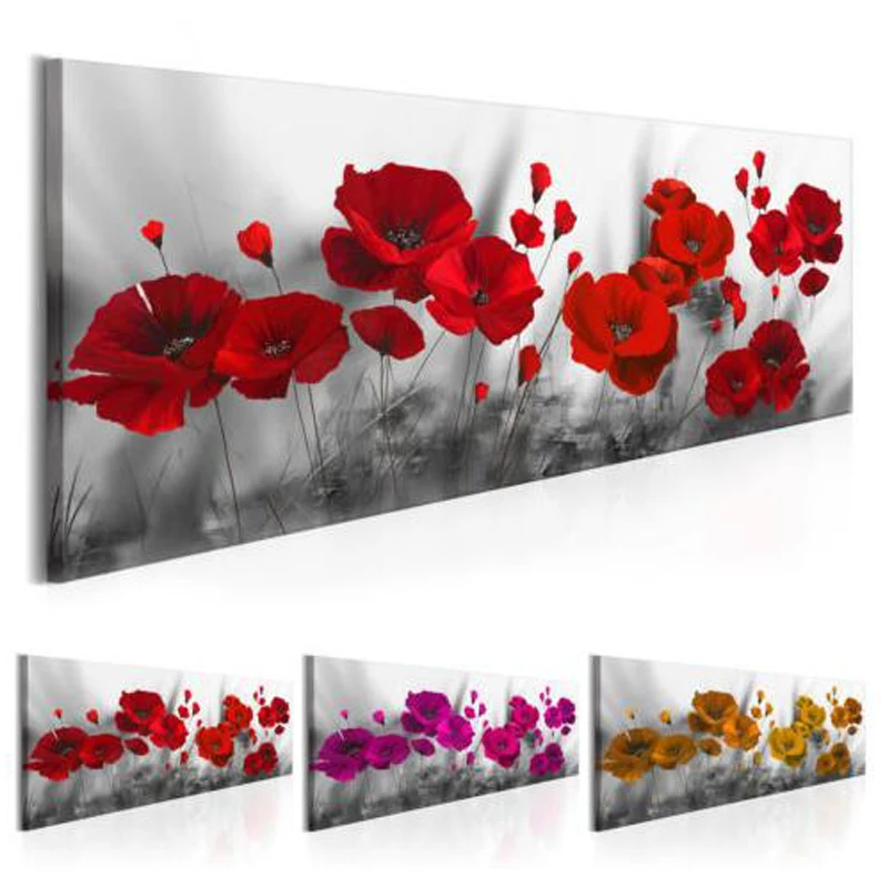 

Большая Алмазная картина 5d diy, красный Маковый цветок, 3d Мозаика, алмазная вышивка, полная круглая квадратная стразы, алмазные картины JS4567