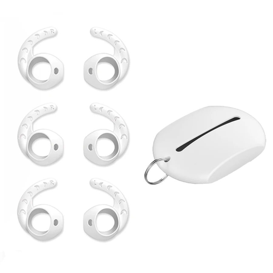 B Style White Sets Силиконовые крючки для ушей, чехлы для Apple Airpods 2, чехол для наушников с шумоподавлением, ушные вкладыши, крючок, крышка, чехол для iPhone, Earpods XS X 8 7 - Цвет: B Style White Sets