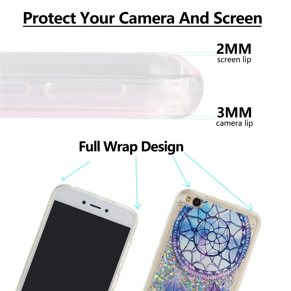 Liquid Shining Phone Case For Xiaomi 5X A1 Redmi Note 5 5A 4X 4 4A Note5 Pro Capa Plum Tower Cute Soft Back Cover Cases Bag P03G