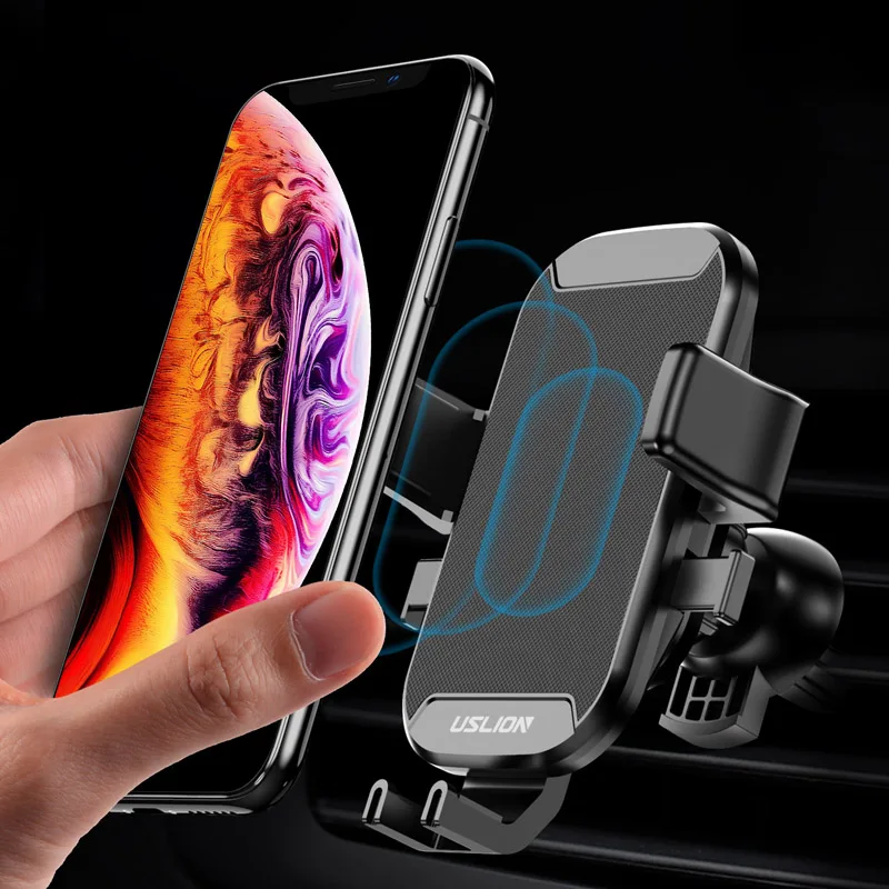 USLION автомобильный держатель Qi Беспроводное зарядное устройство для iPhone 7 8 XS MAX XR 10