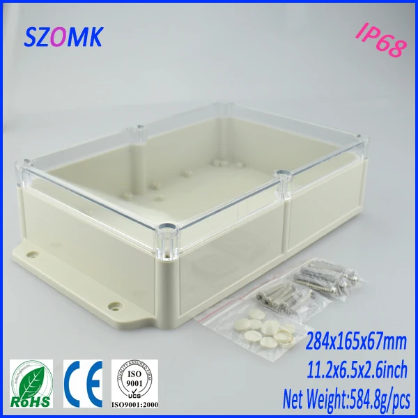 1 шт IP 68 пластиковая коробка diy чехол для оборудования 284*165*67 мм 11 2*6 5*2. 6 дюймов abs