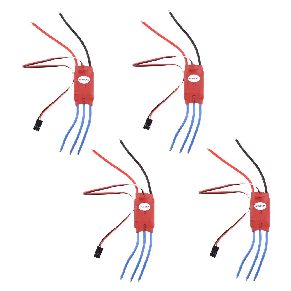 4 шт. Simonk 20AMP 20A прошивка бесщеточный ESC w3A 5V BEC для F450 Align TREX 250 электронная деталь RC
