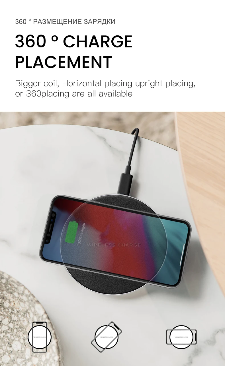 IONCT кожа qi Беспроводное зарядное устройство для samsung iPhone 8 X Xs XR Xiaomi huawei быстрое зарядное устройство беспроводной для USB телефона зарядный коврик