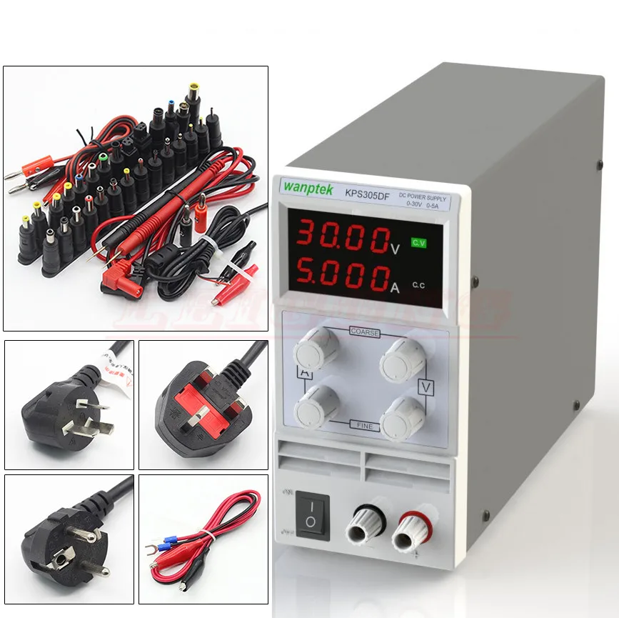 Wanptek KPS305DF 0-30 в/0-5A 110-230 В 0 1 в/а ЕС светодиодный цифровой Регулируемый переключатель