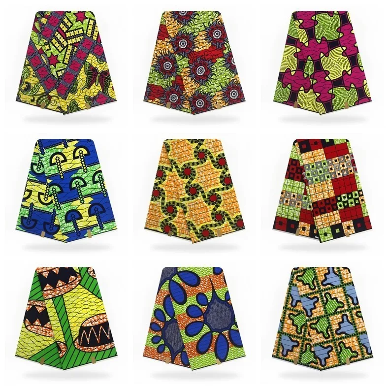 

100% Polyester Wax Prints Fabric Ankara pagne Veritable Wax High Quality 6 Yards African Fabric For Nigerian Women Party Dress