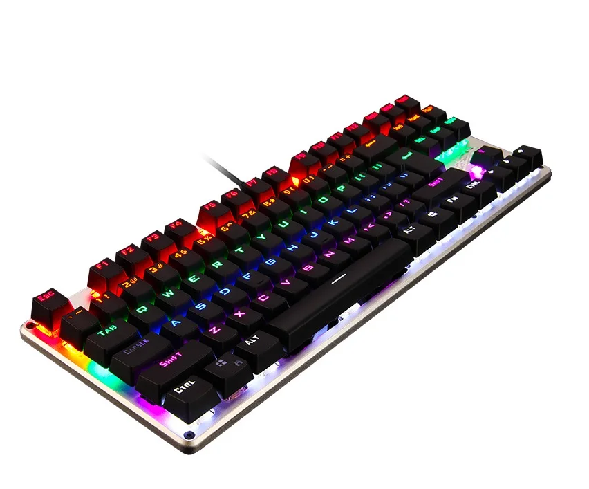 Игровая клавиатура LINGBAO JIGUANSHI механическая с подсветкой 87/104 клавиши черный/синий