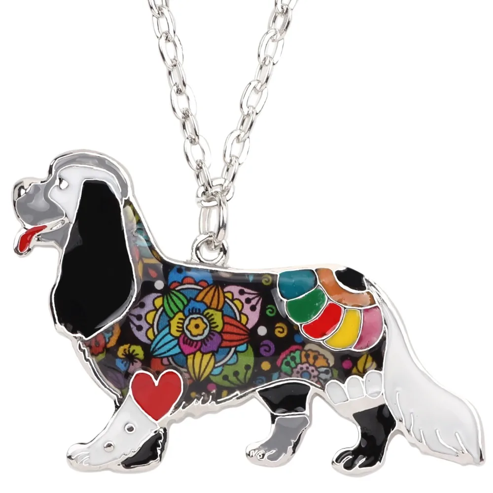 Массивное ожерелье чокер WEVENI из сплава с изображением собаки цепочка эмалью