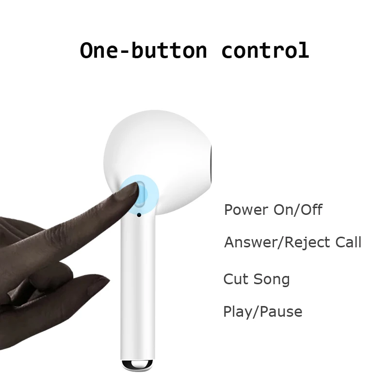 Universal wireless bluetooth earphone mini size stereo earplug earbud mobile phone tablet ear cup with charging box Mic ES02 | Электроника