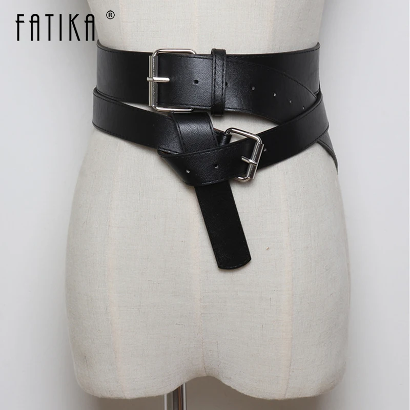 Fatika 2019 Новинка Горячая Cummberbunds твердая искусственная кожа для женщин женская