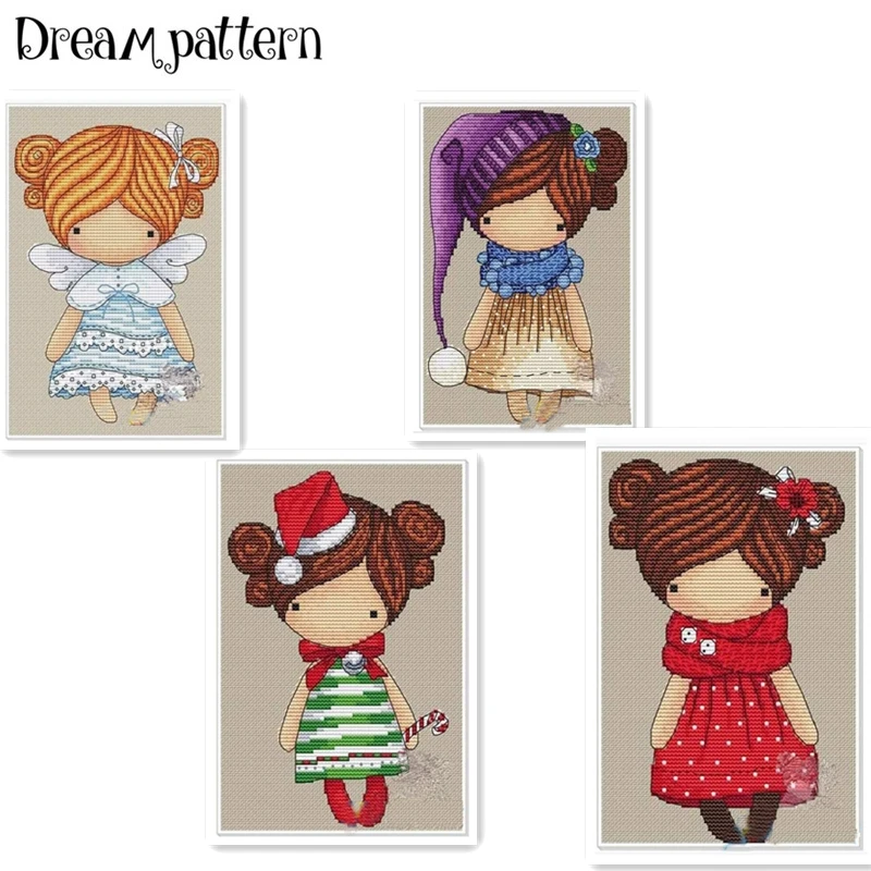 Poppy girl Вышивка крестом посылка Волшебная кукла DMC белье aida 14ct 11ct flaxen ткань