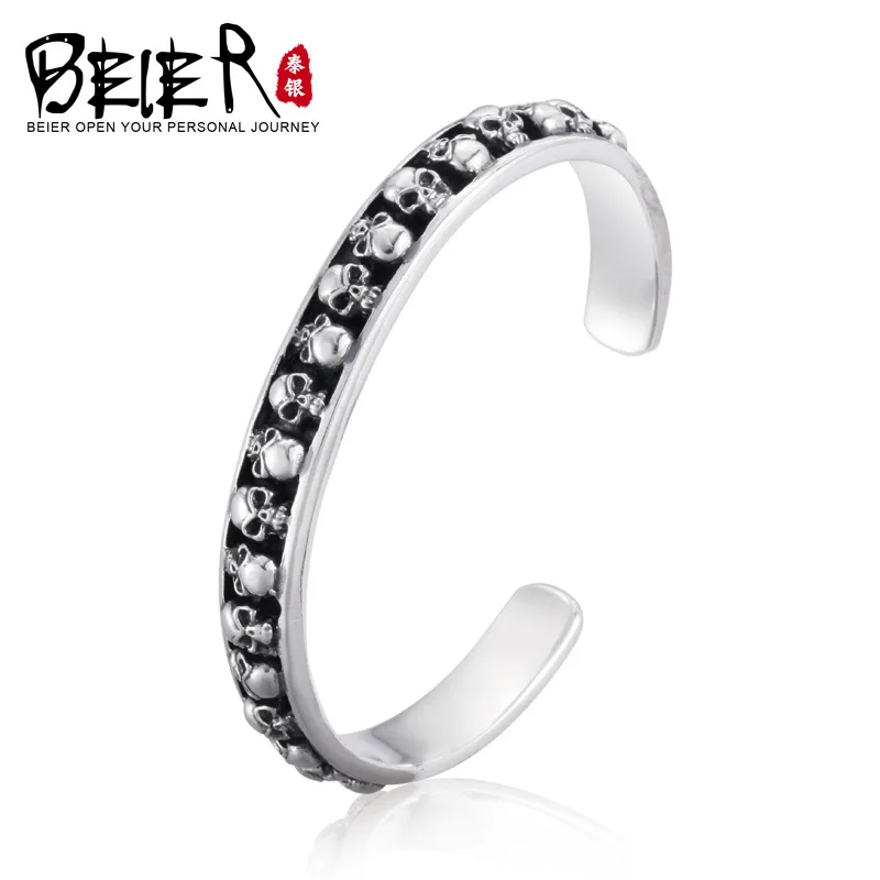 

Beier Bracelet fashion punk high quality black coating skull man man bracelet BR925SZ031