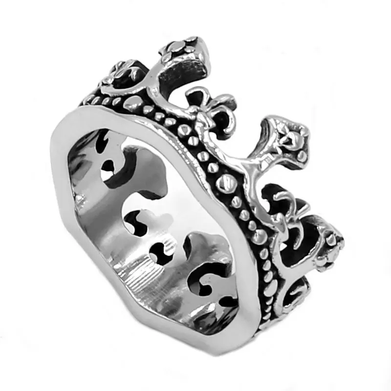 Кольцо королевской короны из нержавеющей стали 316 классическое винтажное