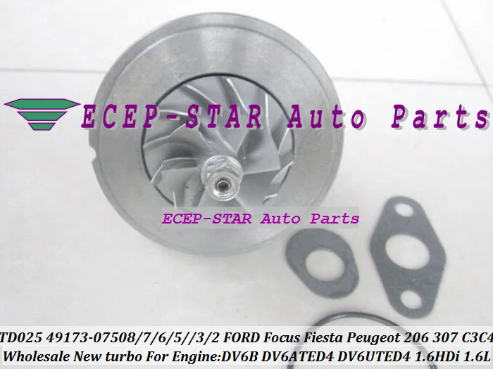 Картридж Turbo CHRA TD02 49173 07508 07506 для FORD Focus Fiesta Peugeot Berlingo Citroen C3 C4 ldv6ated4|cartridge print|cartridge