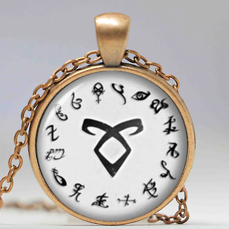 1 unids Hunter Rune Shadowhunter ожерелье с городом ожерельлье из хрусталя bones кабошон |