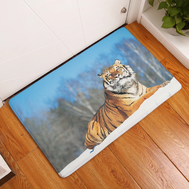 Мультяшный фланелевый коврик с принтом Тигра для гостиной 40x60 см 50x80