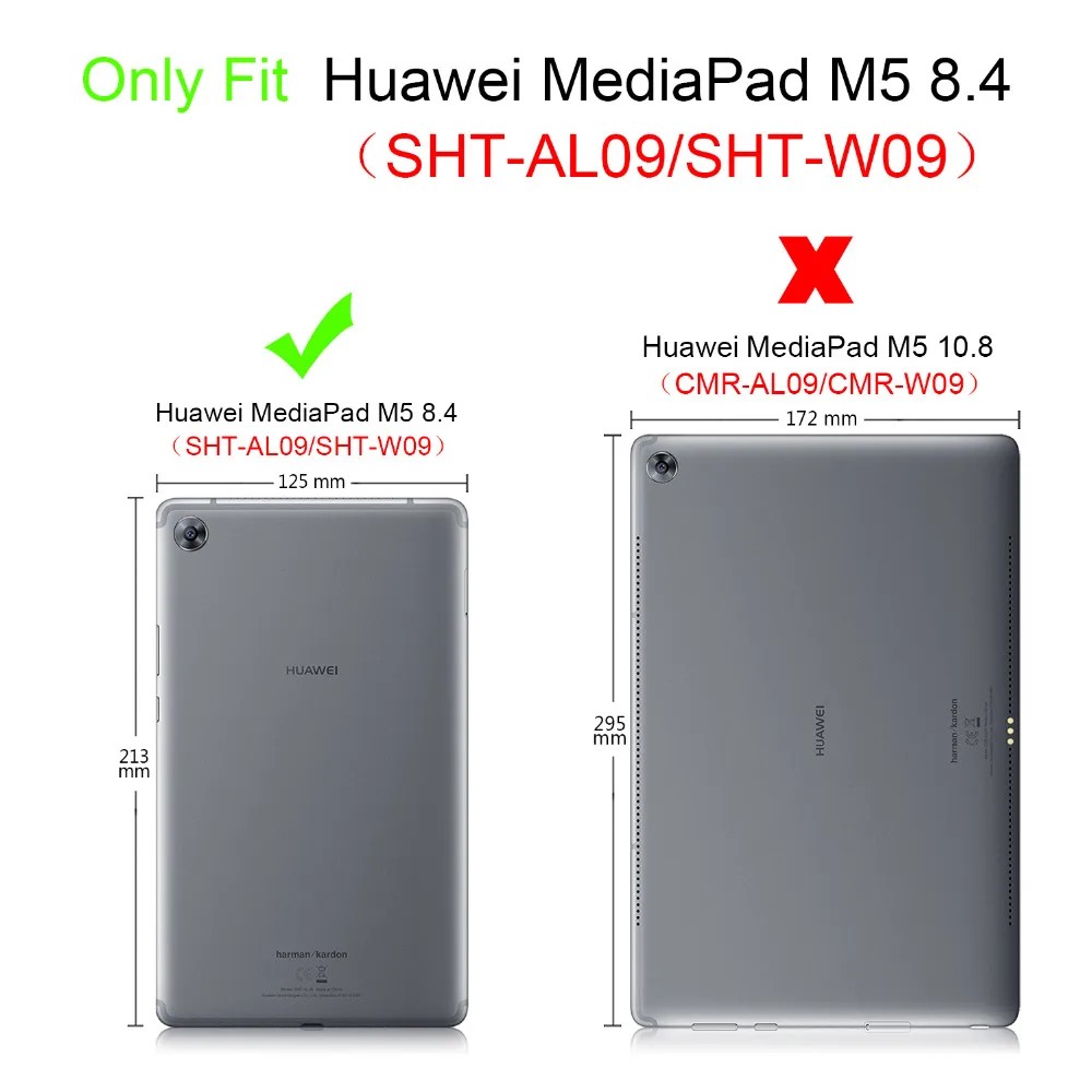 Чехол для HUAWEI MediaPad M5 8 4 дюйма тонкий флип чехол из искусственной кожи с подставкой