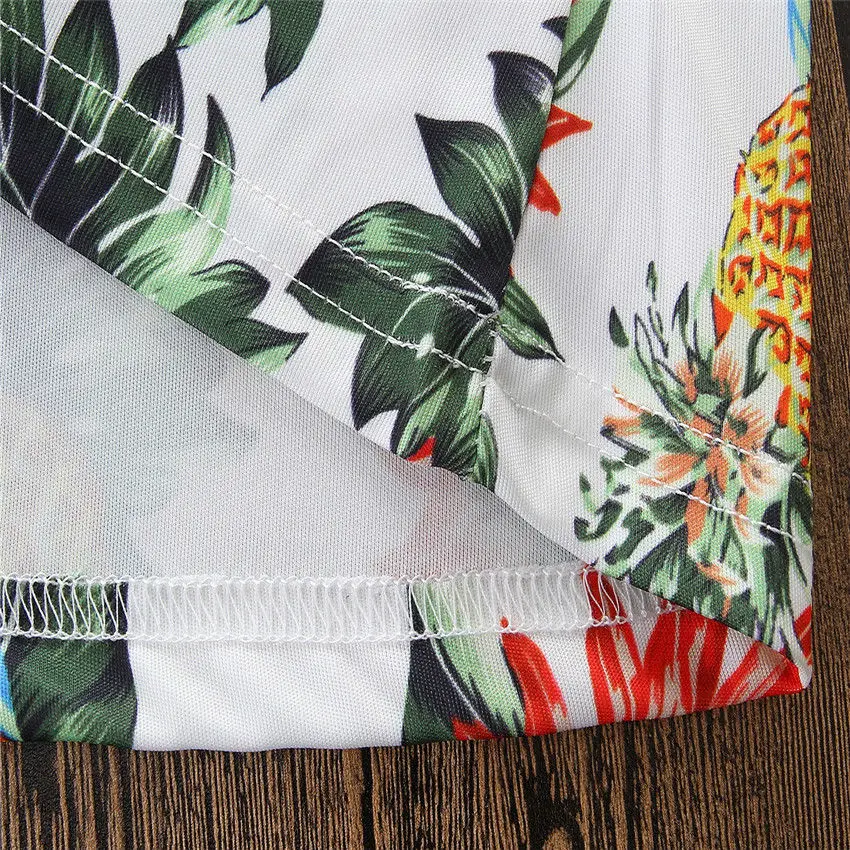 2018 Brand New Toddler Infant Child Kids Baby Off Shouder Dress Ruffled Outfits Kid Girl Pineapple Clothes Party Mini 1-6T | Детская