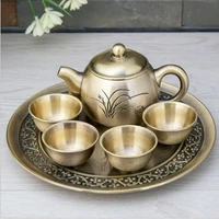 european 6 pcsset decorative metal wine set whiskey decanter kitchen accessories tea for one set cup tea set tea cups jj082