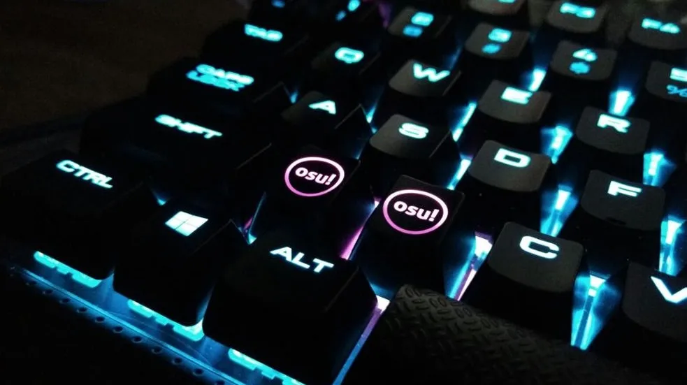 2 шт. подсветка OSU колпачки для вишневых переключателей Механическая игровая клавиатура красный черный желтый цвет сердце подсветка Keycap