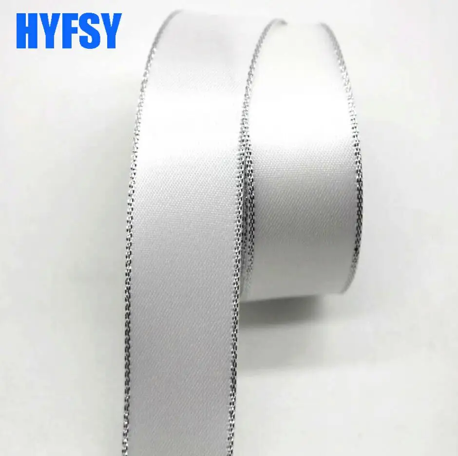 Новинка 10 мм/22 мм/38 мм лента Серебряная лента Двусторонняя DIY материалы ручной работы подарочная упаковка бант для волос серебряный край - Цвет: 029
