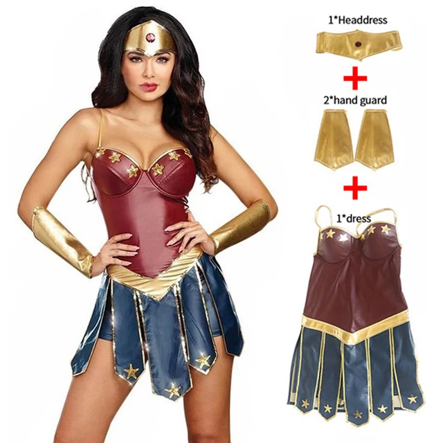 Wonder Woman костюмы для женщин Супергерой из Лиги Справедливости Косплей Костюм